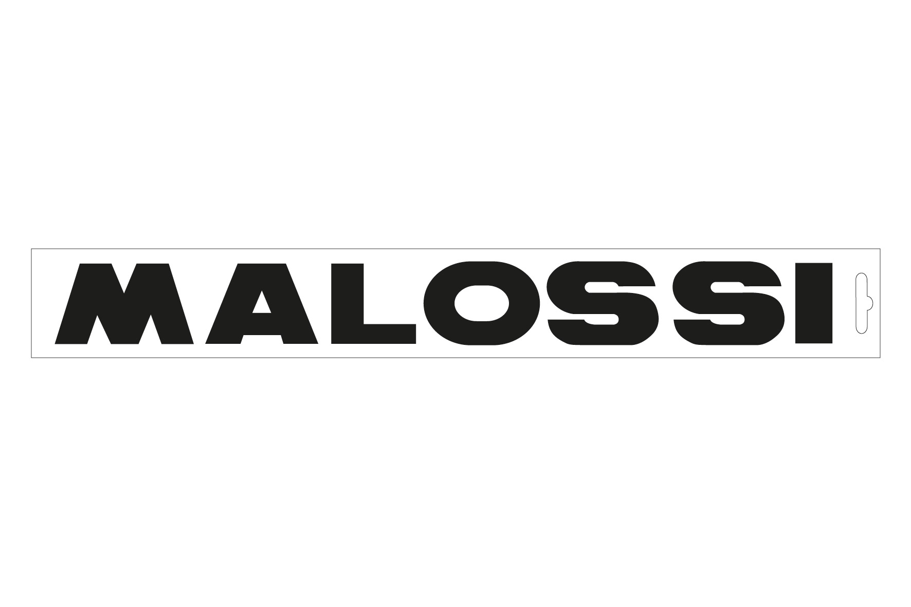 Malossi Black pre-spaced Malossi sticker - length 32 cm and height 3.5 cm